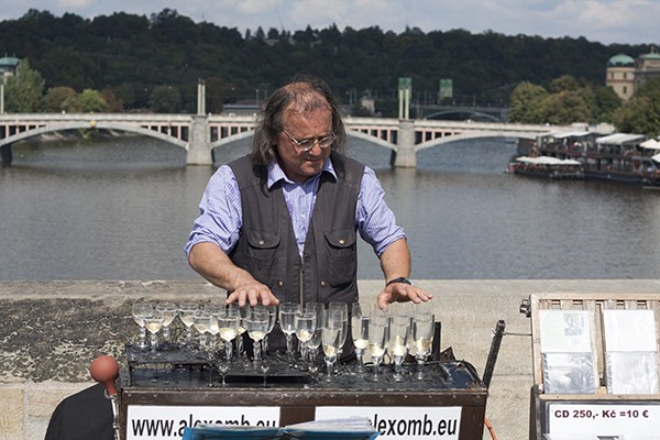 Straatmuzikant Karelsbrug Praag