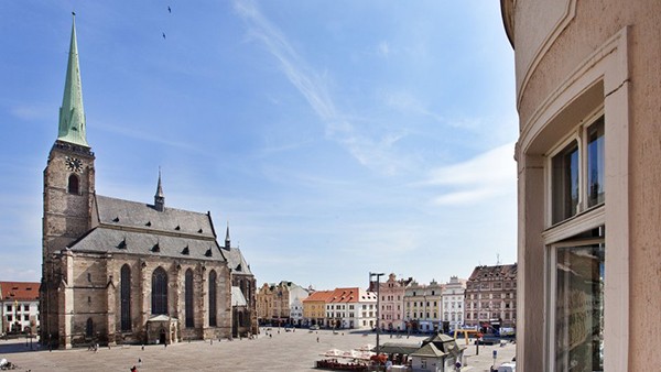 Stadsplein Plzen Tsjechie